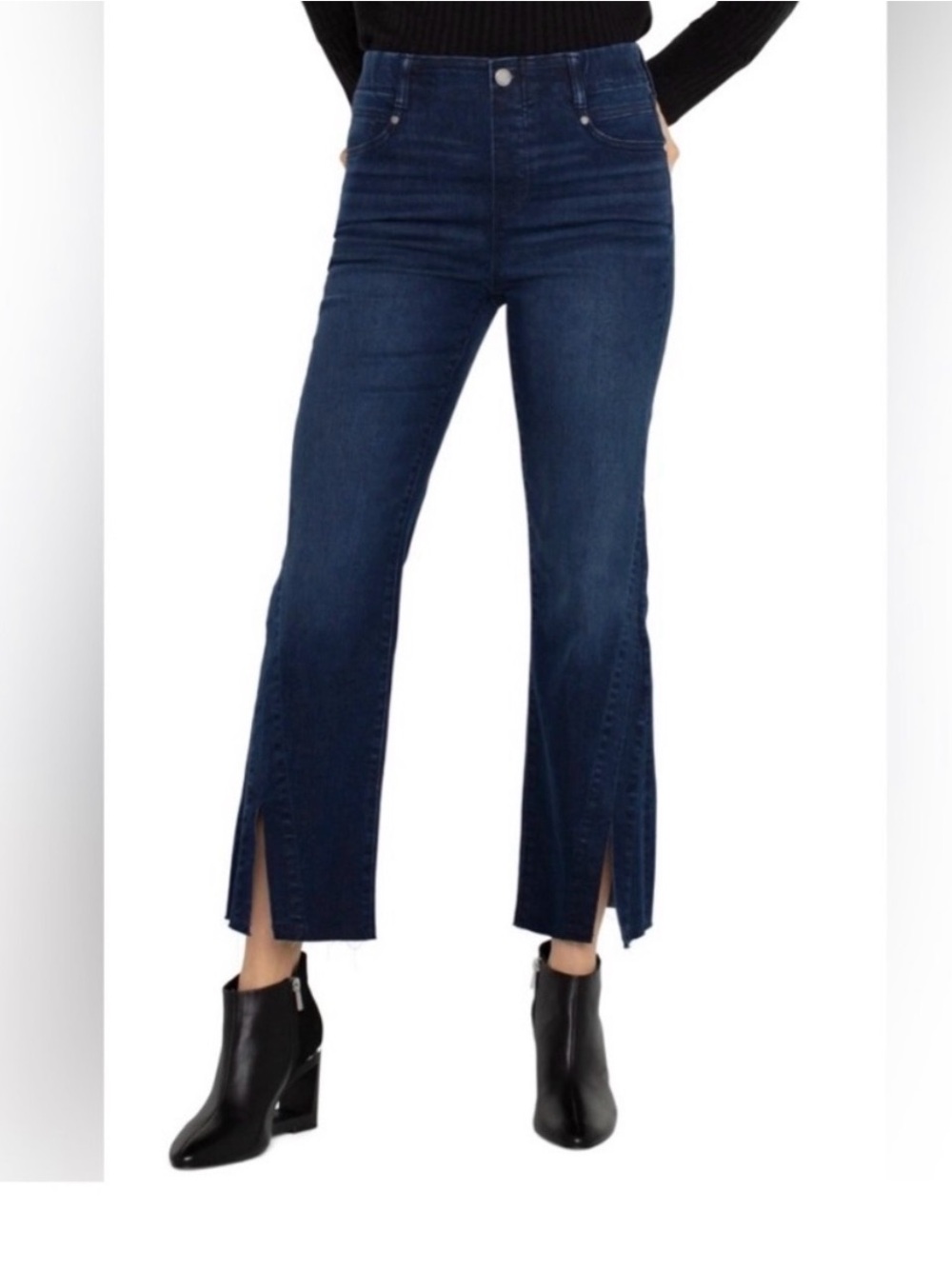 Liverpool LA Gia Glider Pull On Crop Flare Jeans Colombia Sz 2 26 petite